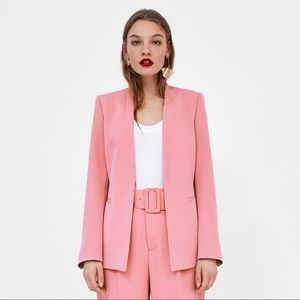 Zara Pink Pants Blazer Suit Set 2-Piece XS/ S NEW